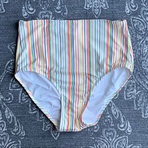 Madewell Retro High-Waisted Bikini Bottom Rainbow